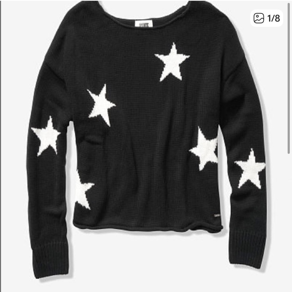 PINK Victoria's Secret Black and White Star Sweater
